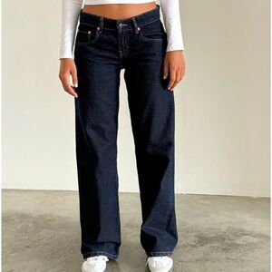 Motel Rocks Dark Blue Straight Leg Jeans